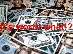 Money in the form of many large bills