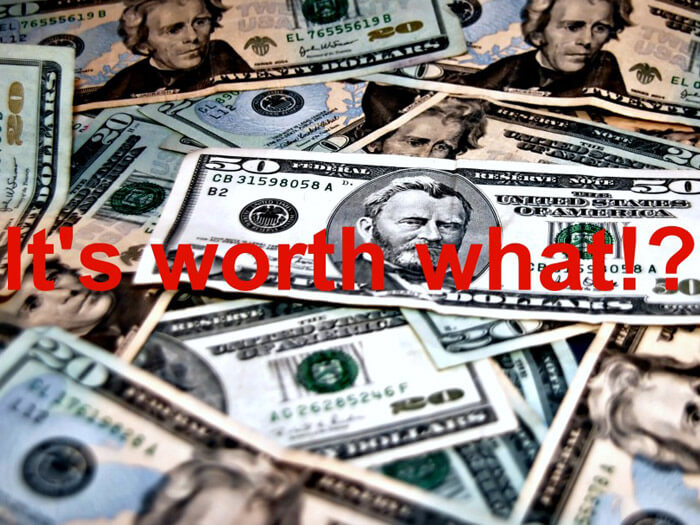 Money in the form of many large bills