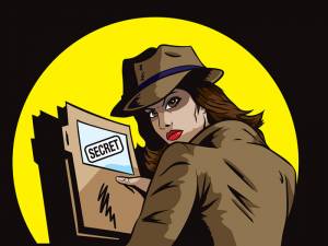 Secret agent with plans